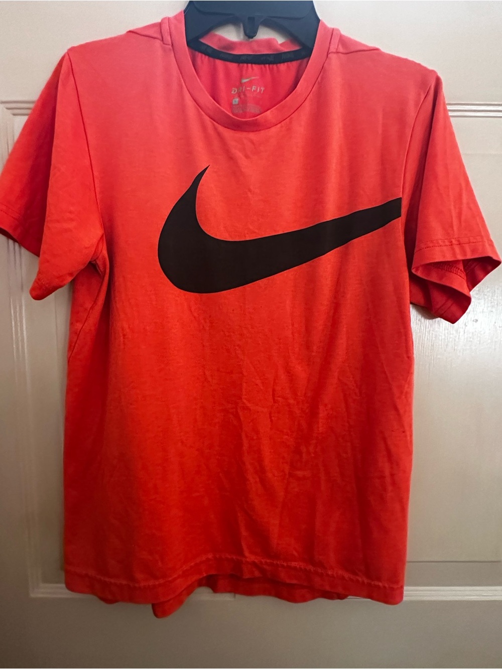 Nike Orange Short Sleeve Tee with Black Swoosh